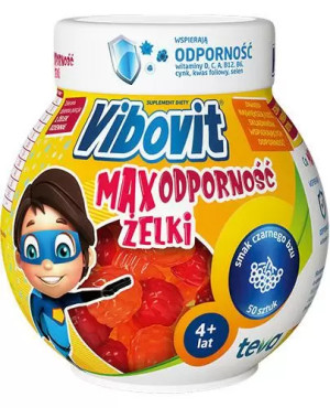 Vibovit,Max Odporność, żelki, smak czarnego bzu, 50 sztuk