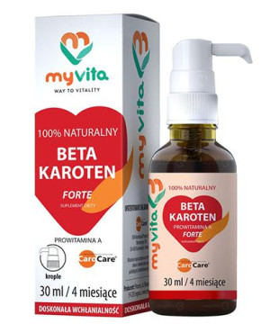 MyVita Krople Beta Karoten Forte, 30 ml, cena, wskazania, składniki