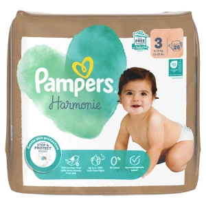 Pampers Harmonie Baby Pieluszki, rozmiar 3, 6 kg-10 kg, 28 sztuk