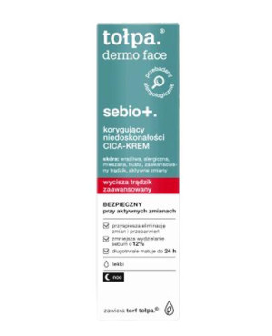 TOŁPA DERMO FACE SEBIO+, korygujący niedoskonałości cica-krem, 40 ml