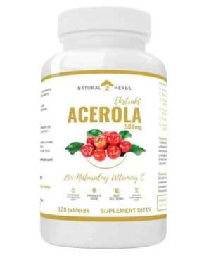 Natural Herbs Acerola 500 mg naturalna witamina C 120 tabletek