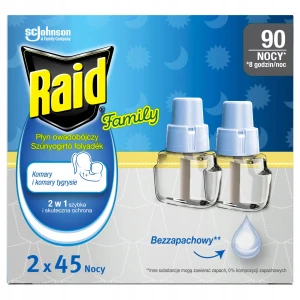 Raid Essentials Family Płyn owadobójczy przeciw komarom, 2 x 45 nocy, 54 ml