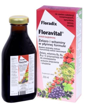 Floradix Floravital Żelazo i witaminy w płynnej formule, 250 ml