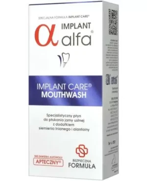 Alfa Implant Care specjalistyczny płyn do płukania jamy ustnej po zabiegach implantacyjnych 200 ml