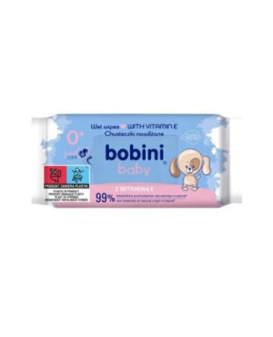 Bobini Baby Chusteczki nawilżane z witaminą E, 60 sztuk