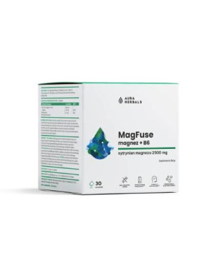 Aura Herbals MagFuse Magnez + B6, saszetki, 30 sztuk