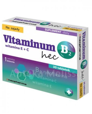 VITAMINUM B2 + WITAMINA E i C hec na zajady - 30 tabl.