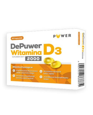 DEPUWER WITAMINA D3 2000, kapsułki, 60 sztuk