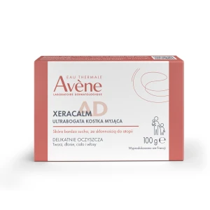 Avene Xeracalm A.D Kostka do mycia ultrabogata konsystencja do twarzy i ciała dla skóry bardzo suchej skłonnej do atopii i świądu, 100 g