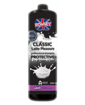 Ronney Classic Latte Pleasure, ochronny szampon do wszystkich rodzajów włosów, 1000 ml