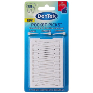 Dentek, Pocket Picket, Wykałaczki dentystyczne, 3 rodzaje wykałaczek z etui, 33 sztuki