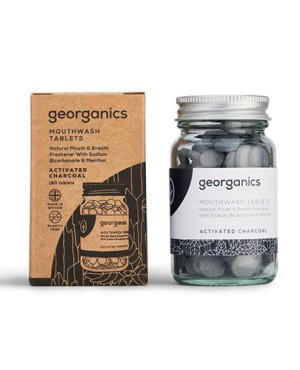 Georganics, Naturalne tabletki do płukania jamy ustnej Activated Charcoal, 180 tabletek