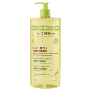 A-Derma Exomega Control, olejek zapobiegający drapaniu oczyszczający olejek emolientowy pod prysznic, 1000 ml
