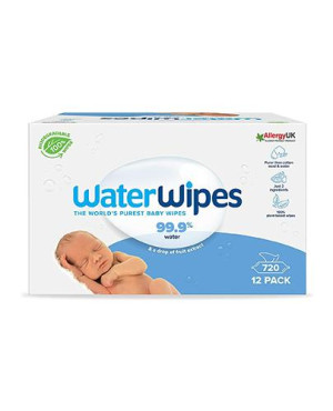 WaterWipes, Chusteczki nawilżane dla noworodków i niemowląt, 12x60 sztuk