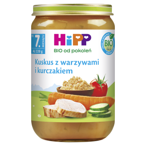 HiPP BIO od pokoleń, Kuskus z warzywami i kurczakiem, po 7. m-cu, 220 g