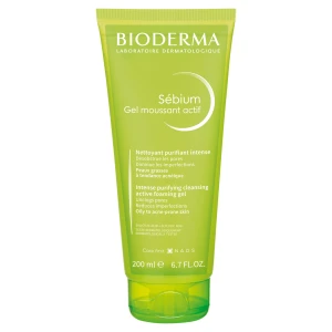 Bioderma Sebium Gel Moussant Actif Aktywny żel oczyszczający do twarzy, skóra tłusta, skłonna do trądziku, 200 ml