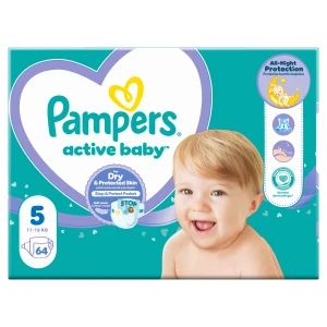 Pampers Active Baby, pieluchy rozmiar 5, 11 - 16 kg, 64 sztuki