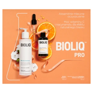 Bioliq Pro Zestaw Mleczko micelarne, 135 ml + Skoncentrowane Serum z fotostabilną witaminą C i niacynamidem, 20 ml