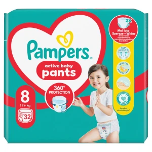 Pampers Active Baby, Pieluchomajtki rozmiar 8, 17 kg, 32 sztuki