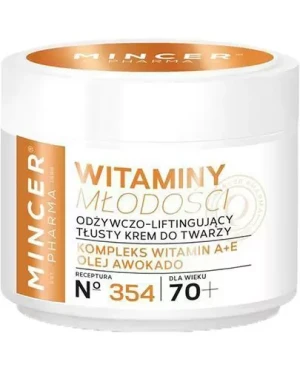 Mincer Pharma Witaminy Młodości N354 odżywczo-liftingujący tłusty krem do twarzy 70+ 50 ml