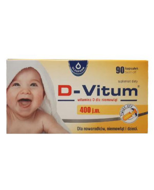 D-Vitum Witamina D dla niemowląt 400 j.m., kapsułki twist-off, 90 sztuk