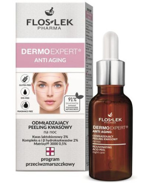 FLOS-LEK DERMO EXPERT ANTI AGING Odmładzający peeling kwasowy na noc - 30 ml