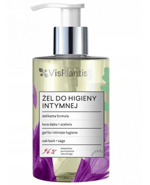 VisPlantis Żel do higieny intymnej kojący kora dębu i szałwia, 300 ml