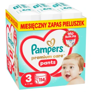 Pampers Premium Care Pieluchomajtki rozmiar 3, 6 kg-11 kg, 114 sztuk