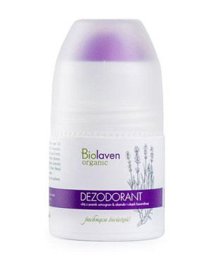 Biolaven Organic, Dezodorant Olej z Pestek Winogron & Ekstrakt i Olejek Lawendowy, 50 ml