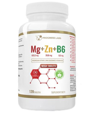 Progress Labs Mg + Zn + B6 - 120 tabletek
