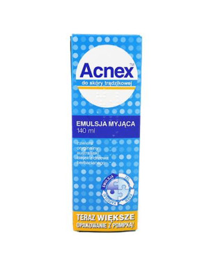 ACNEX Emulsja myjąca, zapobiega zaskórnikom, 140 ml