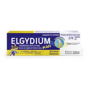Elgydium Kids pasta do zębów w postaci żelu Bananowa 2-6 lat 50 ml