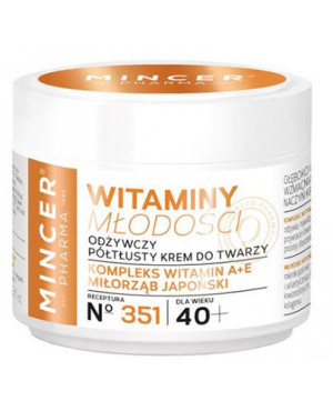 Mincer Pharma N°351 Witaminy młodości Odżywczy półtłusty krem do twarzy 40+, 50 ml