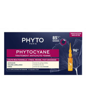 Phyto Phytocyane Kuracja przeciw wypadaniu włosów dla kobiet na okresowe wypadanie włosów, 12 x 5 ml