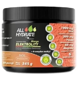 Aliness AllHydrate, Elektrolity mango + B complex methyl, 345 g