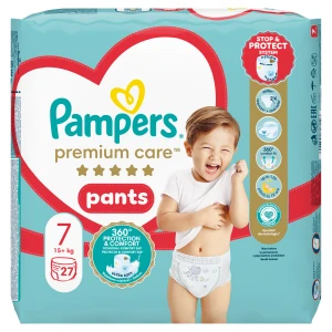 Pampers Premium Care Pieluchomajtki rozmiar 7, 15 kg+, 27 sztuk