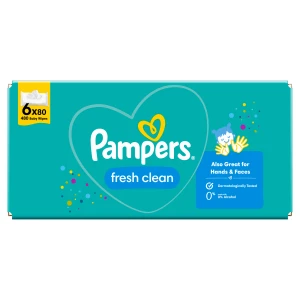 Pampers Fresh Clean chusteczki nawilżane, 6 x 80 sztuk