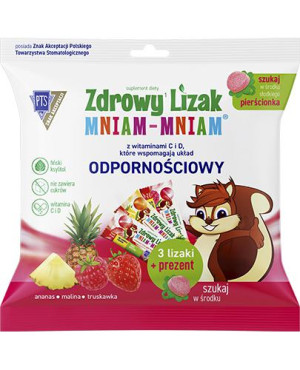 Zdrowy Lizak Mniam-Mniam z witaminami C i D, 3 sztuki + Pierścionek, 1 sztuka