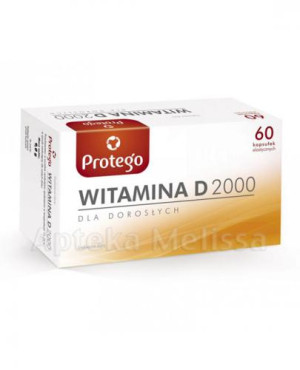 Protego, Witamina D 2000 j.m. dla dorosłych, kapsułki, 60 sztuk