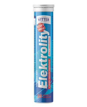 Vitter Blue Elektrolity o smaku owoców tropikalnych, 20 tabl. mus., cena, właściwości, stosowanie