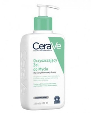 CeraVe, oczyszczający żel do mycia z ceramidami dla skóry normalnej i tłustej, 236 ml