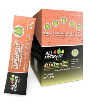 ALLHydrate, Elektrolity STICK Mango + B complex methyl 6,9 g, saszetki, 40 sztuk