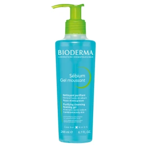 Bioderma Sebium Gel Moussant Antybakteryjny żel do mycia twarzy, skóra tłusta, skłonna do trądziku, 200 ml