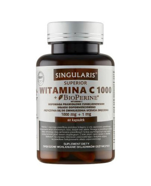 Singularis Superior, Witamina C 1000 + BioPerine 1000mg + 1mg, kapsułki, 60 sztuk