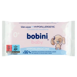 BOBINI Baby, Chusteczki nawilżane z mleczkiem owsianym, 60 sztuk