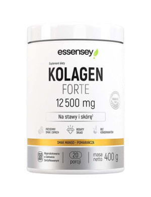 Essensey Kolagen Forte 12500 mg, smak mango-pomarańcza, 400 g