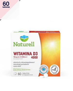 NATURELL Witamina D3 4000 j.m., 60 tabl.