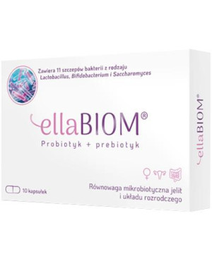 Ellabiom, Prebiotyk + Probiotyk, kapsułki, 10 sztuk
