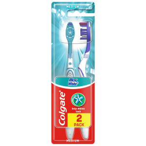 Colgate Maxwhite Medium Szczoteczka do zębów, 2 sztuki