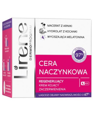 Lirene Cera Naczynkowa Regenerujący Krem kojący zaczerwienienia na noc, 50 ml